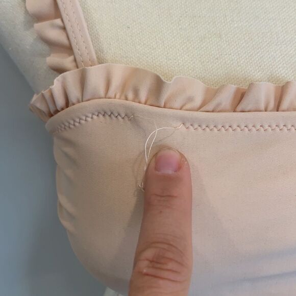 Ruffle Bandeau Bikini With High Waisted Bottom - Picture 4 of 9